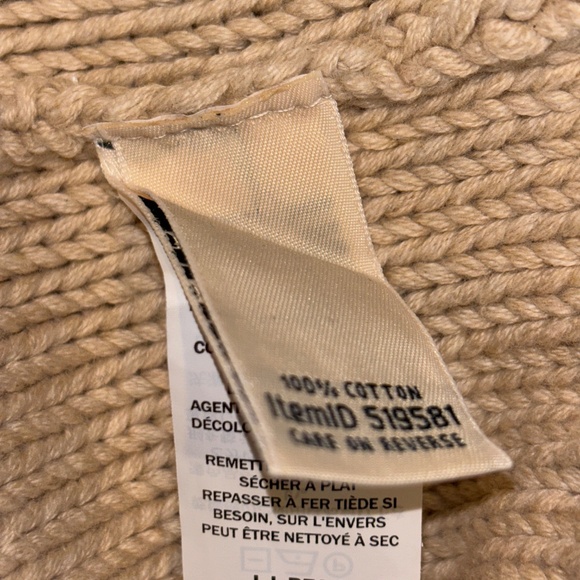 Women’s LL Bean Heavy Cotton Cable Cardigan Sweater Size Large - Picture 5 of 5